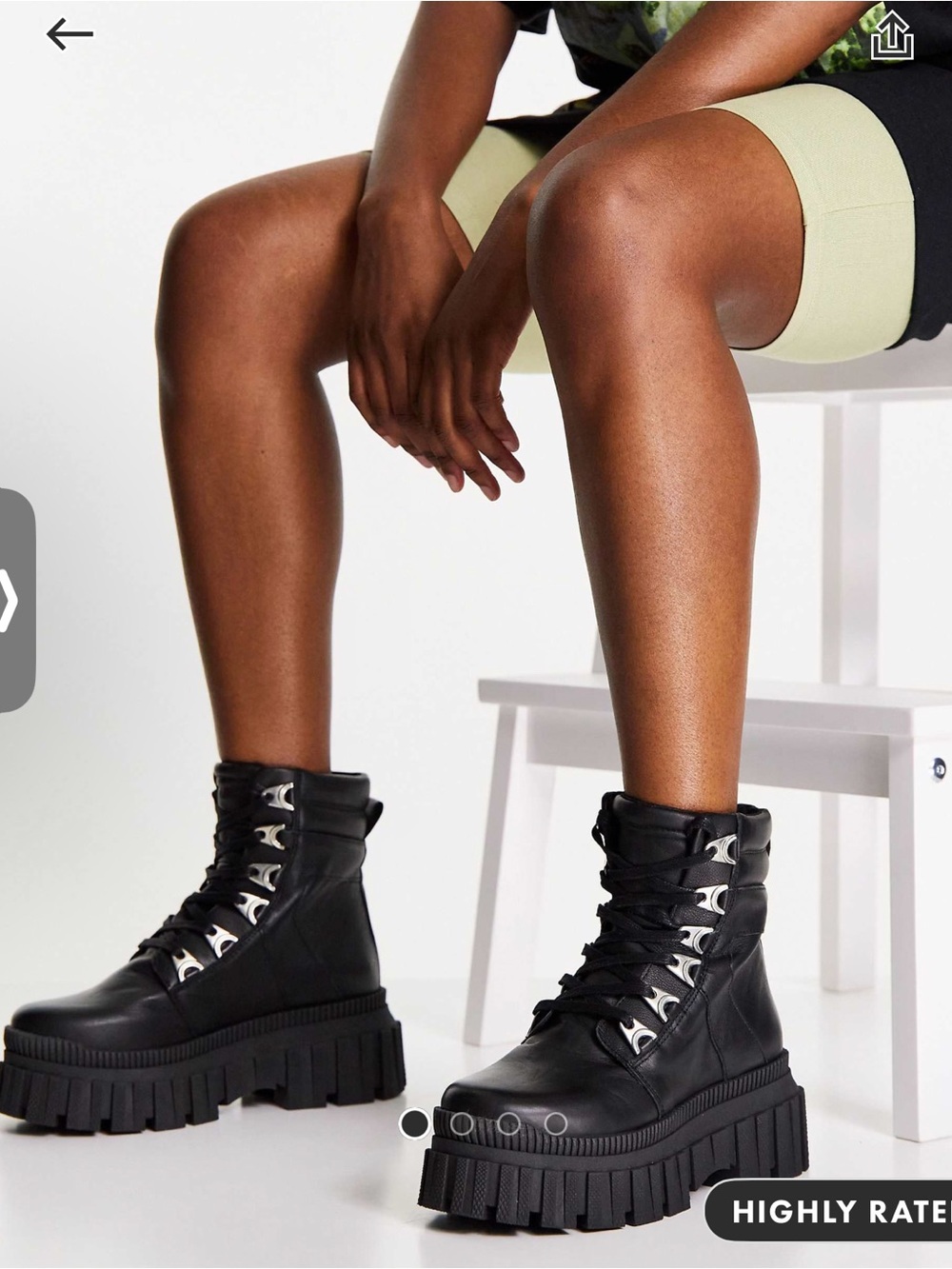 ASOS Black Chunky Platform Lace-Up Ankle Boots